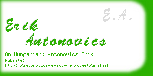 erik antonovics business card